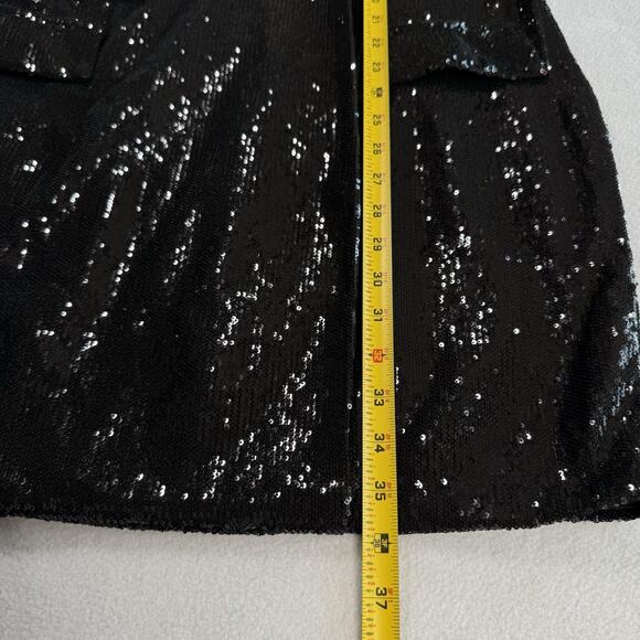 Mac Duggal Ieena Black Size 12 Sequin Structure Faux Blazer Mini Dress 26724 NWT - Picture 12 of 16